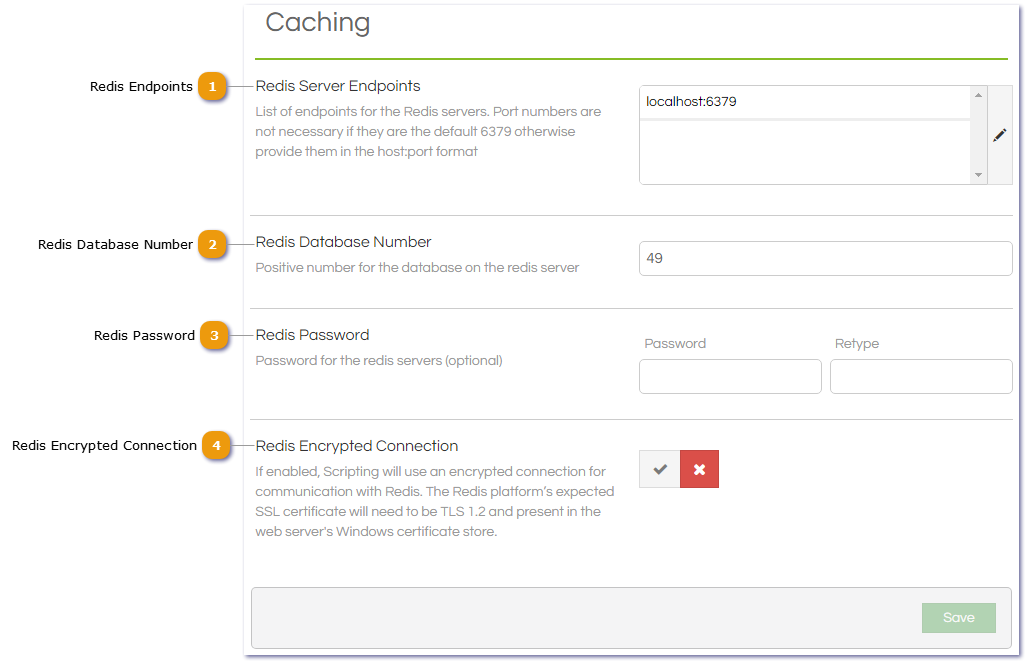 Caching Settings