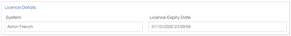 2. Selected Licence Details