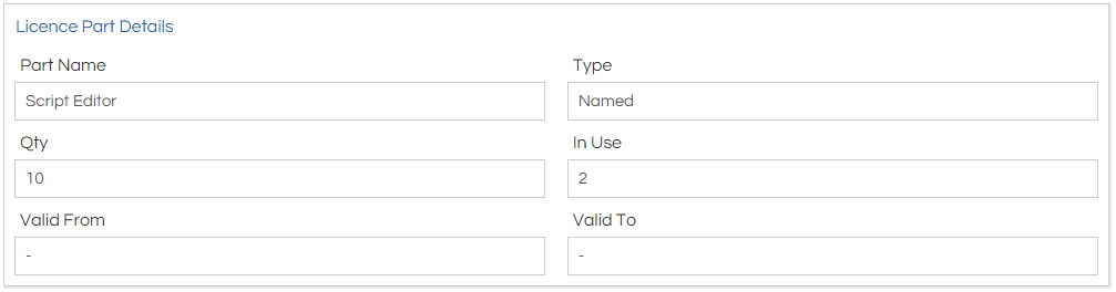 3. Licence Part Details