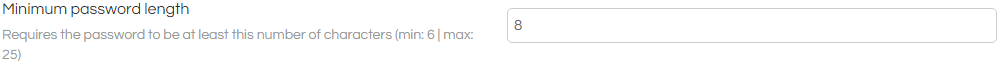 7. Minimum Password Length